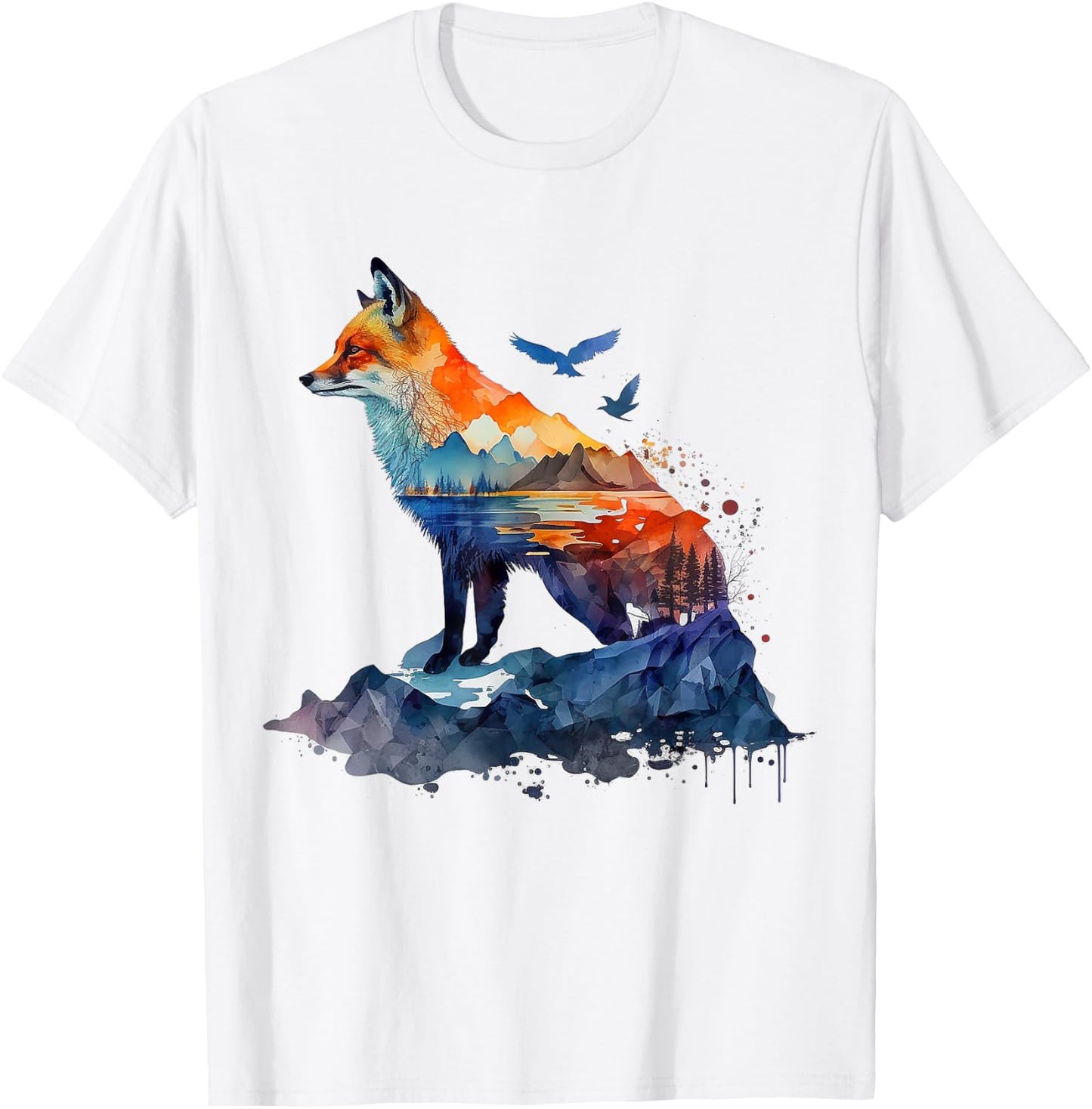 Fox Mountains Animal Lovers Animal Fox T-Shirt - T-Shirt | White