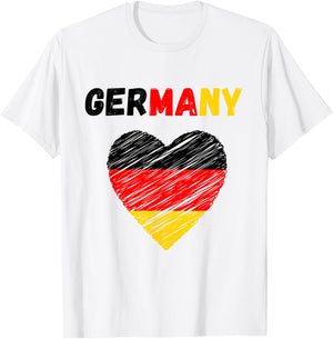 Germany Flag Holiday Germany Heart German Flag T-Shirt - T-Shirt | White