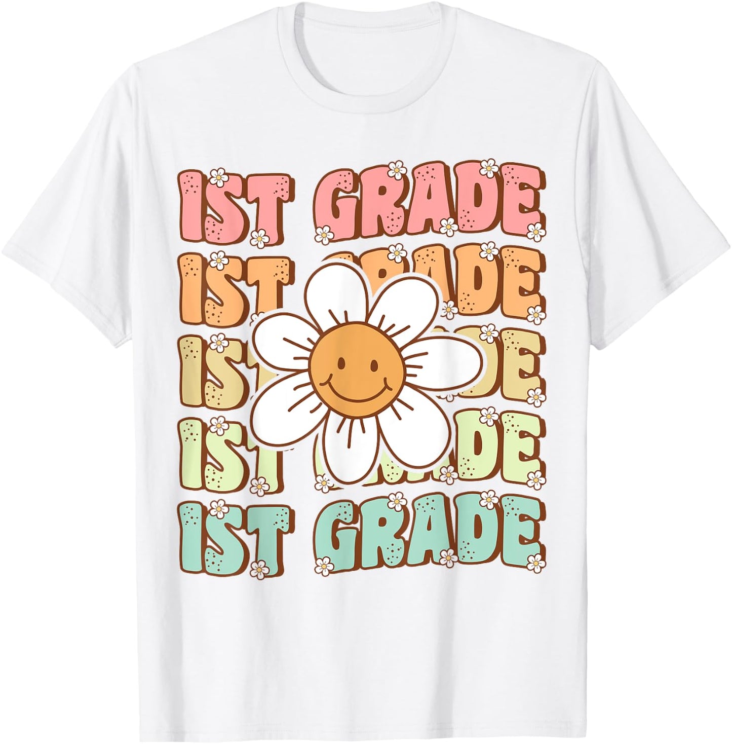 Groovy 1st Grade Back To School First Day of First Grade T-Shirt - T-Shirt | White