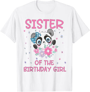Sister Of The Birthday Girl Panda Bear Party Matching Family T-Shirt - T-Shirt | White