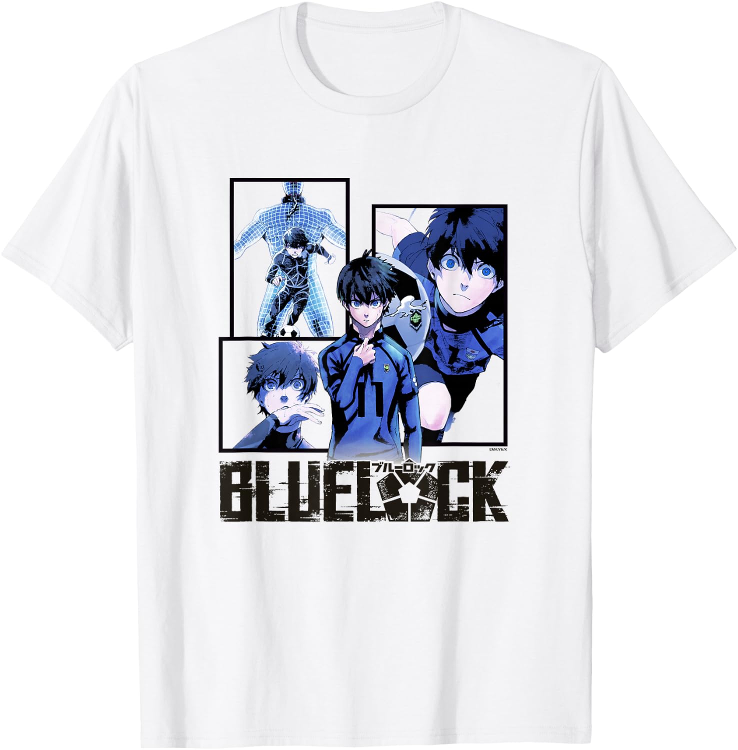 Blue Lock Yoichi Isagi The Mind On The Game Big Split Logo T-Shirt - T-Shirt | White