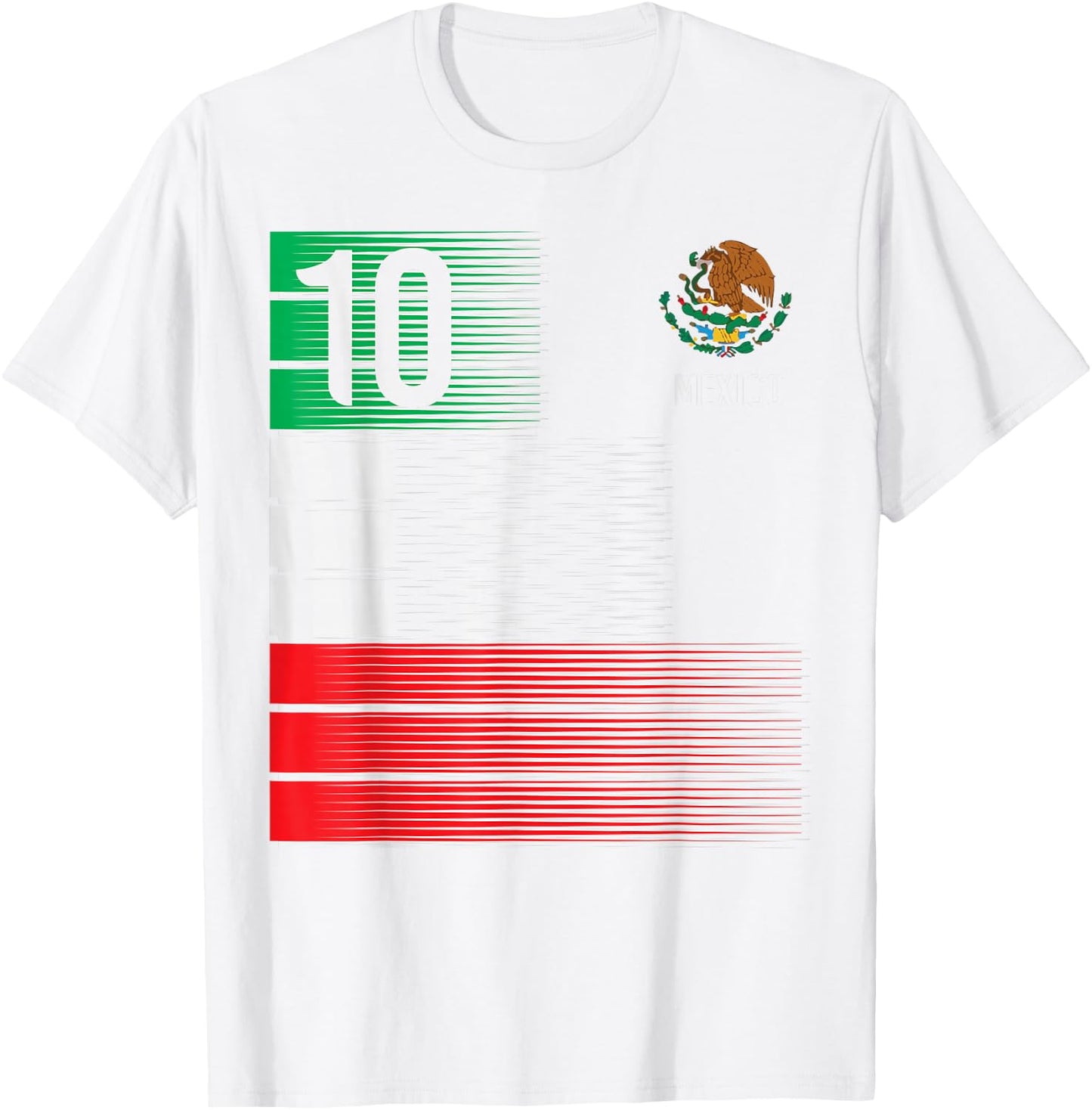 Mexico Flag Number 10 Mexican Soccer Fan Men Women Kids Boys T-Shirt - T-Shirt | White