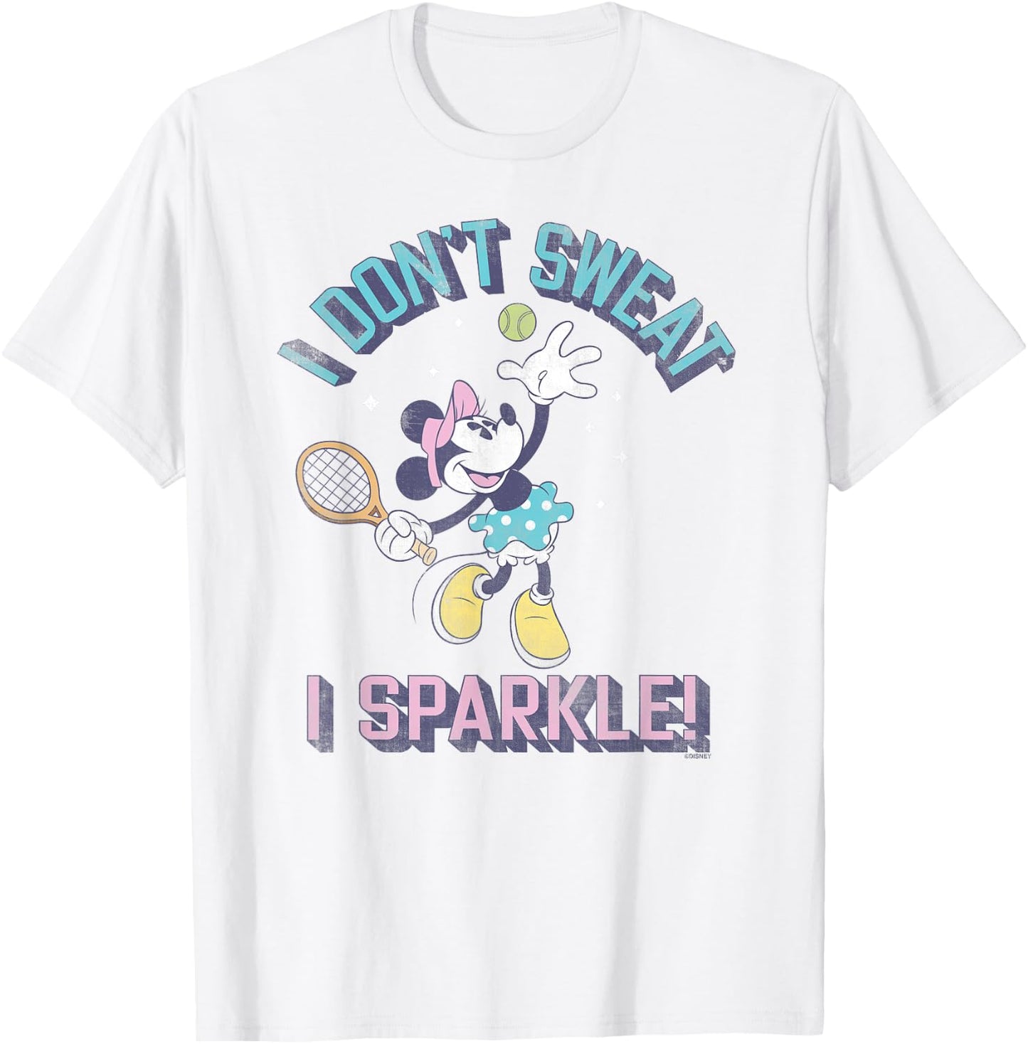 Disney Minnie Mouse Sports Tennis I Don't Sweat, I Sparkle! T-Shirt - T-Shirt | White