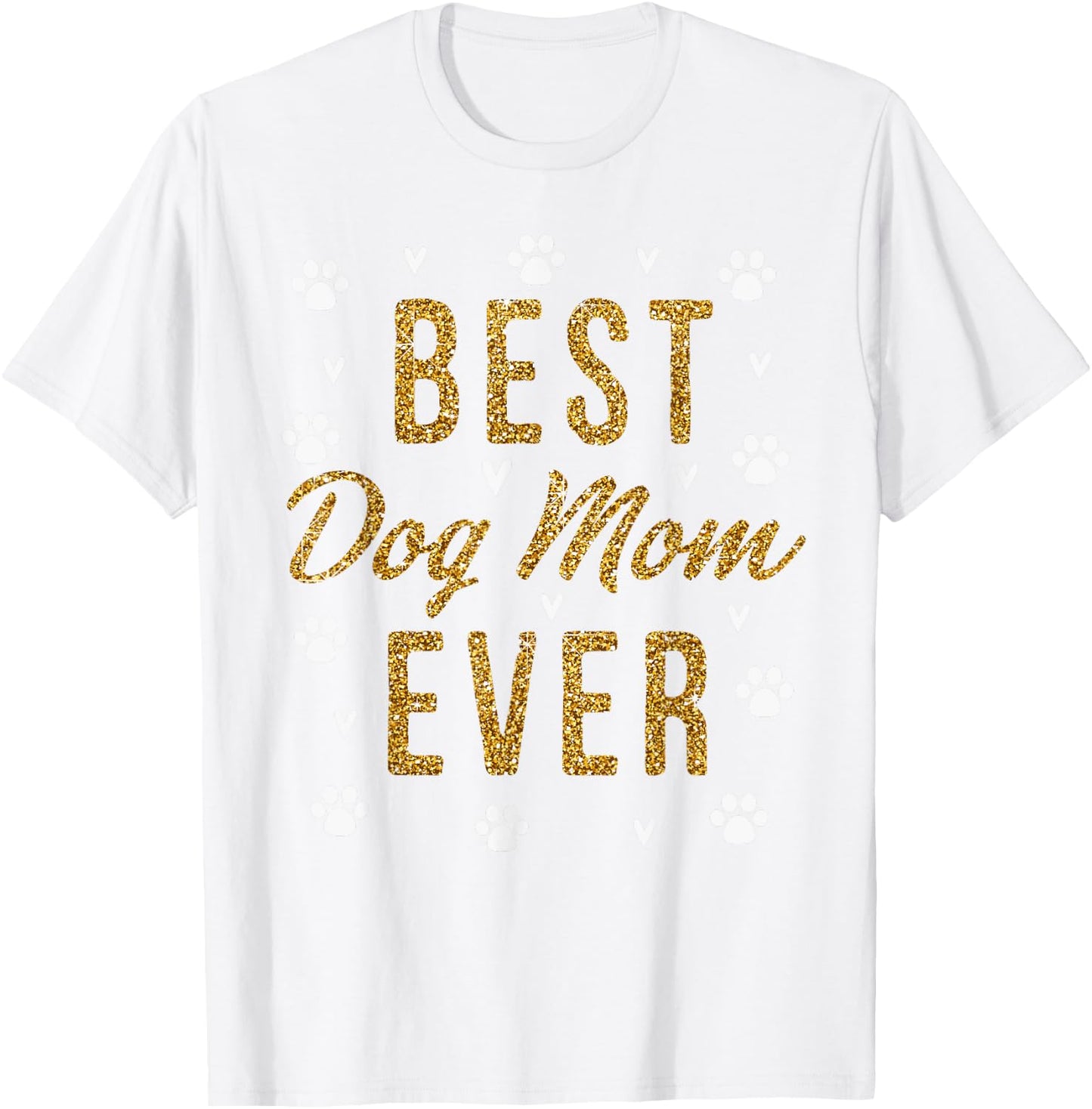 Best Dog Mom Ever Gifts Cute Love Heart Print Dog Mama T-Shirt - T-Shirt | White