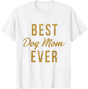 Best Dog Mom Ever Gifts Cute Love Heart Print Dog Mama T-Shirt - T-Shirt | White
