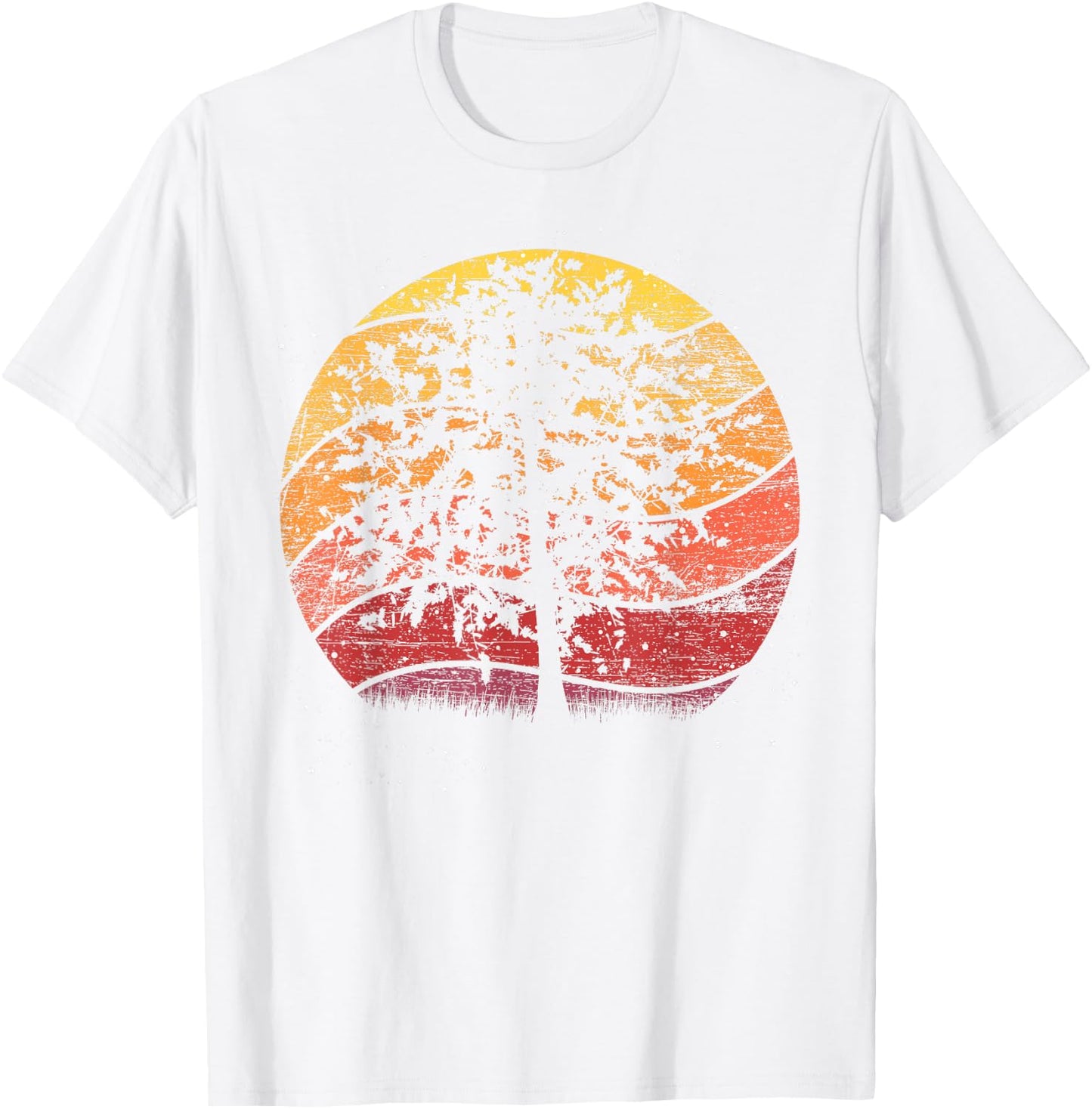 Retro Trees Outdoor Wild Nature Wildlife Forest T-Shirt - T-Shirt | White