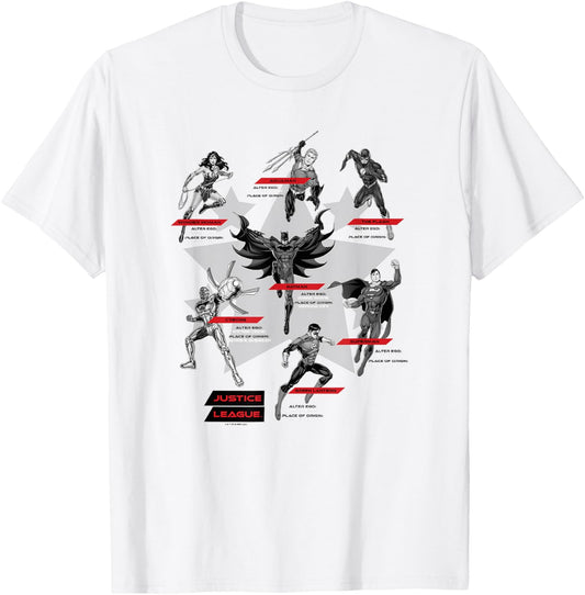 DC Comics Justice League Group Shot Members Logo T-Shirt - T-Shirt | White