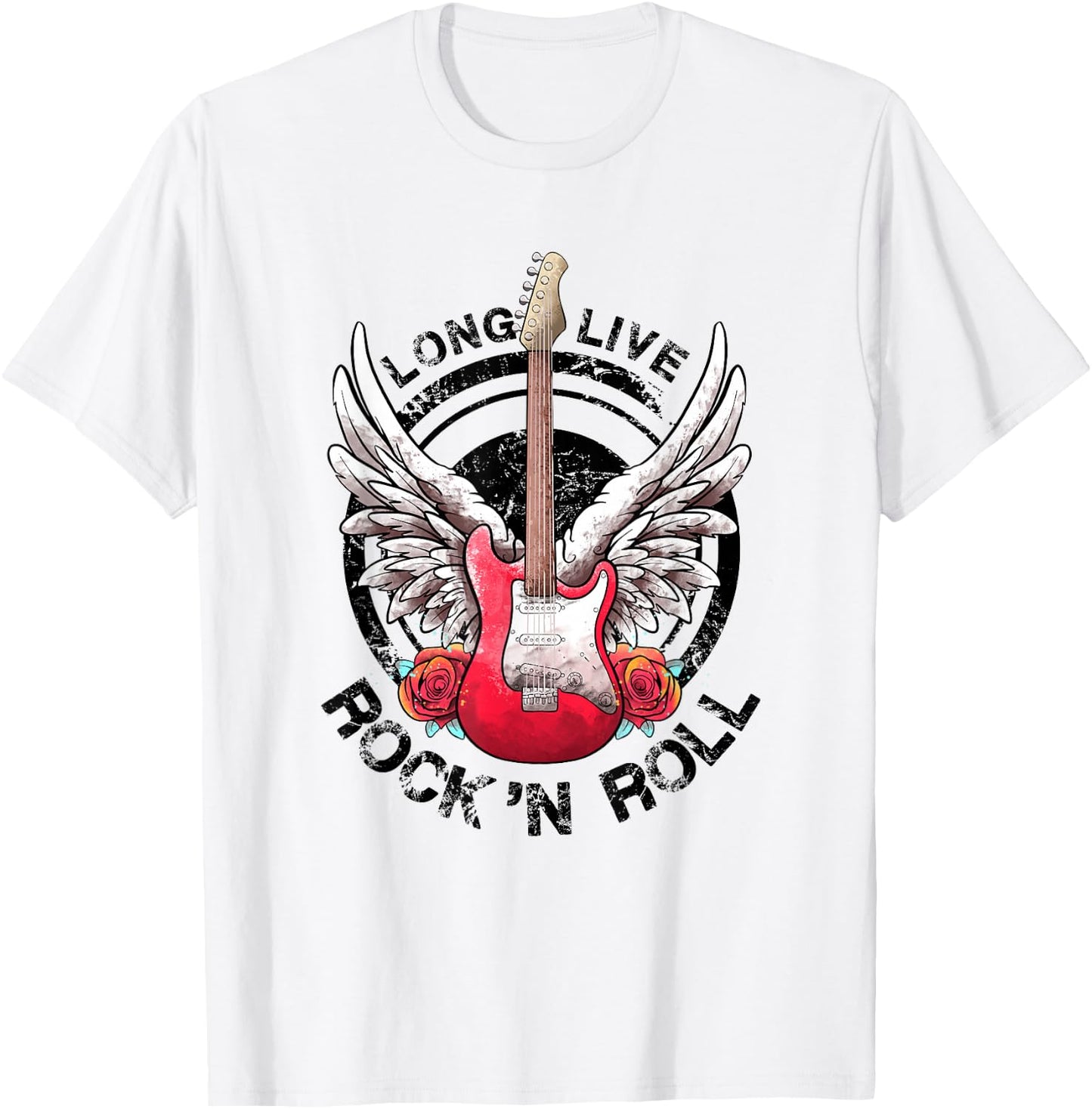 Long Live Rock and Roll Rock&Roll Vintage Electric Guitars T-Shirt - T-Shirt | White