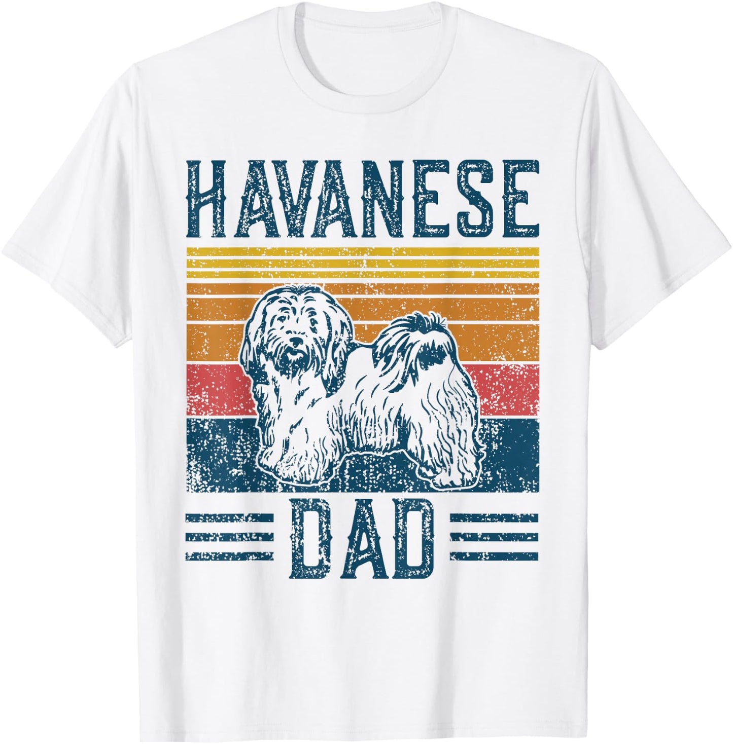 Dog Havanese Dad - Vintage Havanese Dad T-Shirt - T-Shirt | White