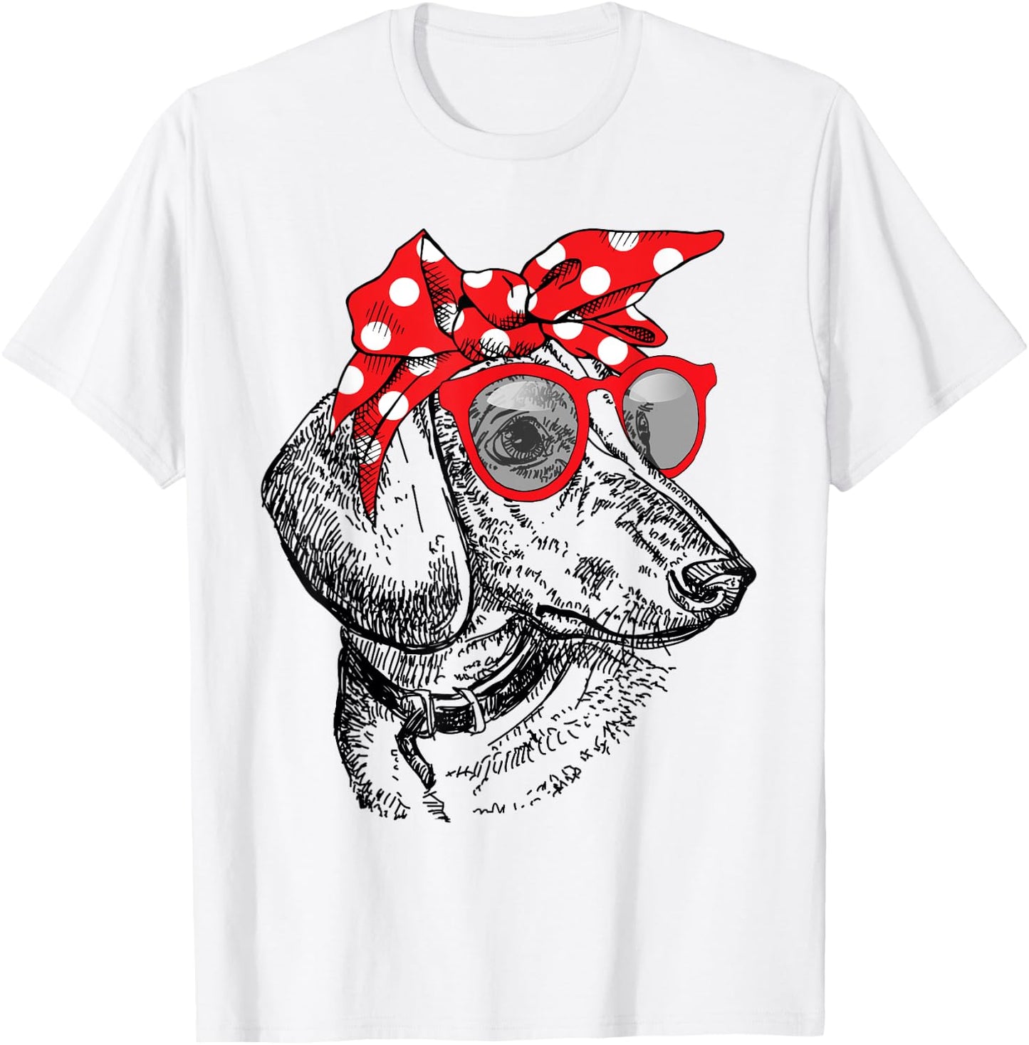 Dachshund Dog Mom Bandana Sunglasses Mother's Day Women T-Shirt - T-Shirt | White