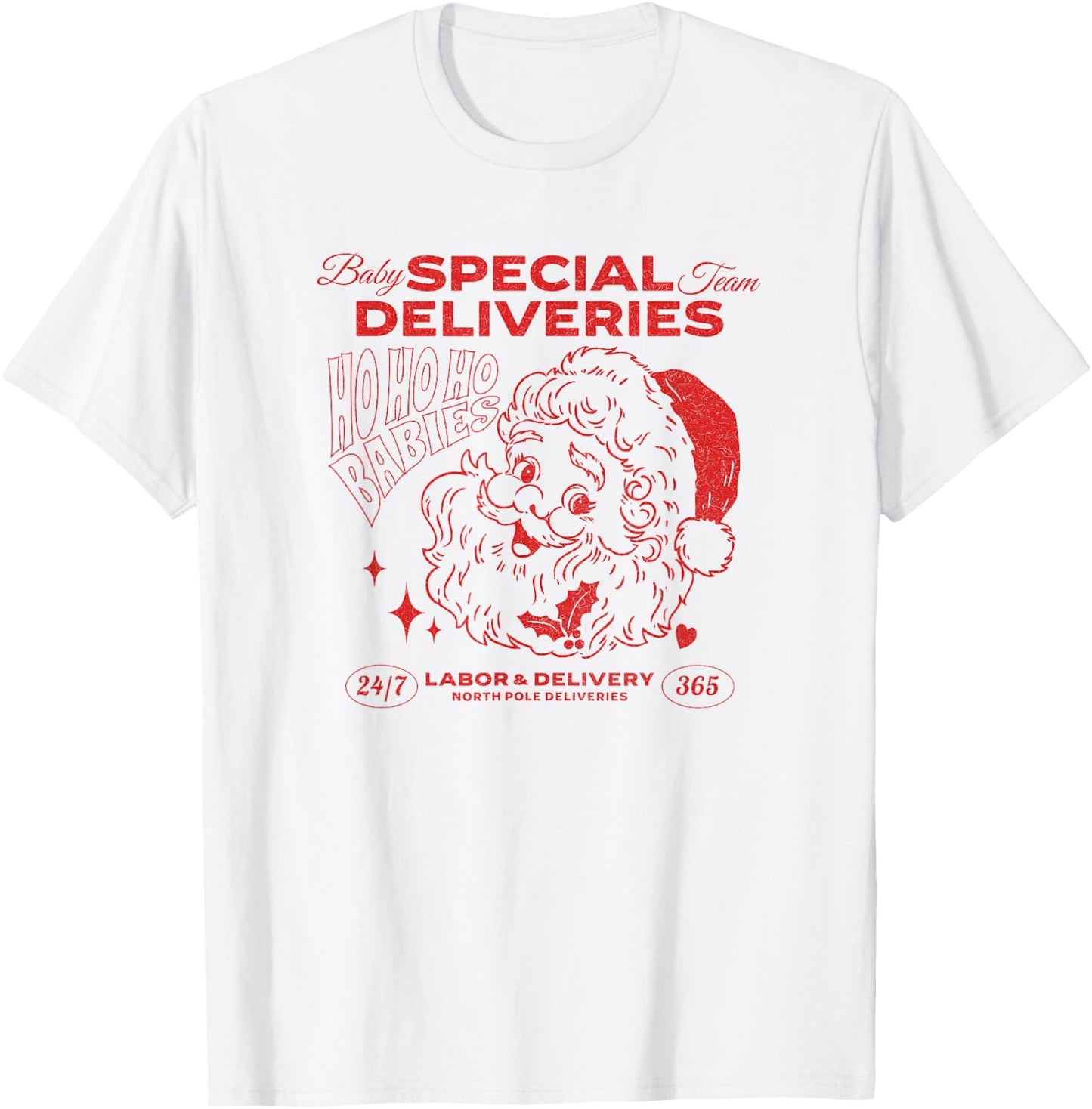 Special Deliveries, Labor and Delivery Christmas T-Shirt - T-Shirt | White