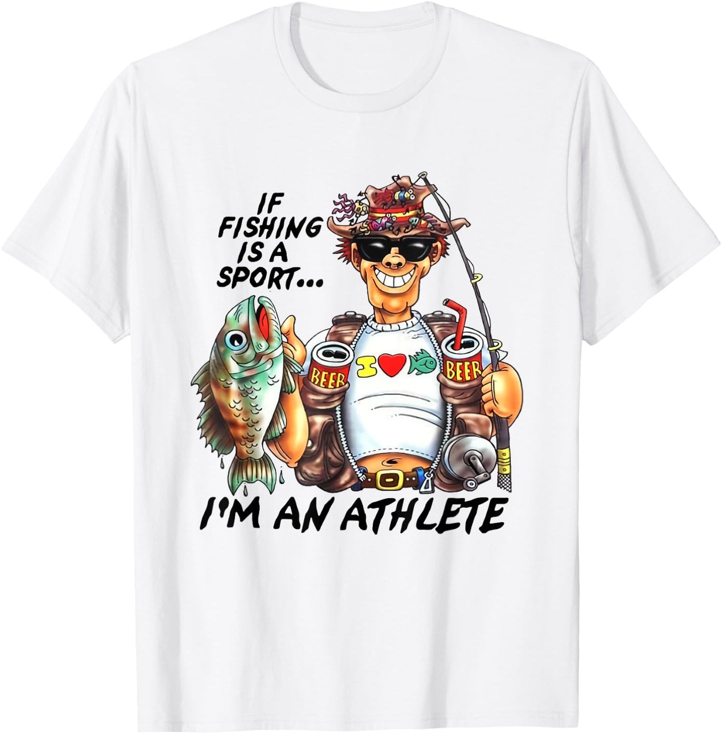 If Fishing Is A Sport I'm An Athlete Funny Fishing Lovers T-Shirt - T-Shirt | White