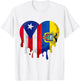 Puerto Rico Ecuador Flag Heart Citizen Grown Patriot Country T-Shirt - T-Shirt | White