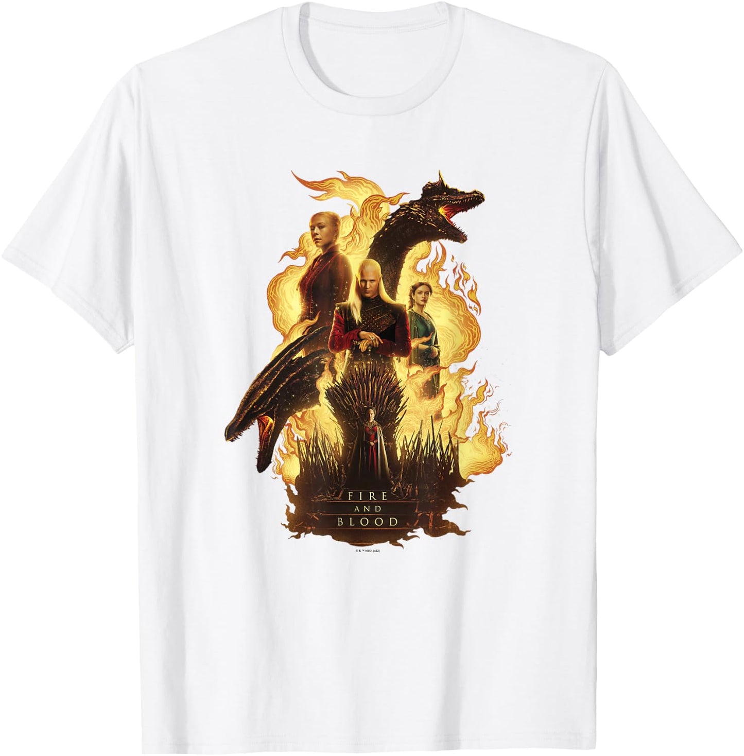 House of the Dragon Daemon Targaryen Rhaenyra Fire and Blood T-Shirt - T-Shirt | White