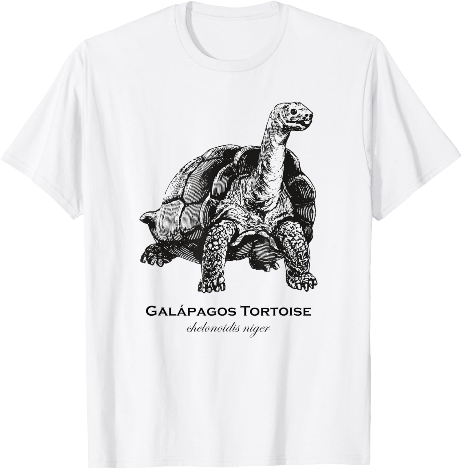 Vintage Galapagos Tortoise Designs by BAS -Adults & Kids Classic Fit Retro Cartoon Animal Print Grey Small T-Shirt - T-Shirt | White