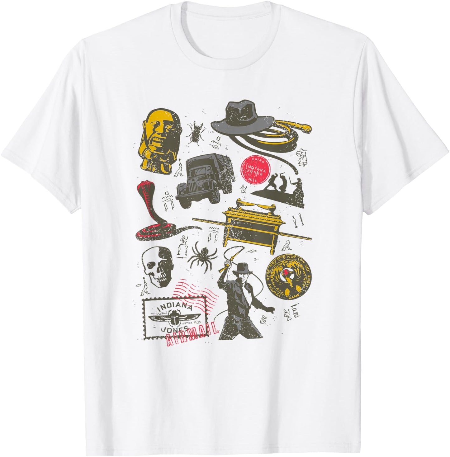 Indiana Jones Raiders of The Lost Ark Adventure Icons T-Shirt - T-Shirt | White