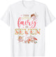 Wildflower Garden Fairy Floral 7th Birthday Shirt Girl T-Shirt - T-Shirt | White