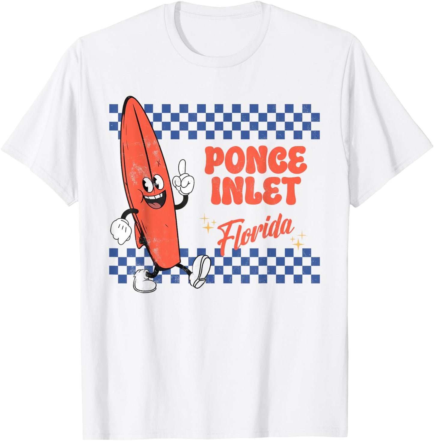 Ponce Inlet Florida Retro Surfer Vintage Beach T-Shirt - T-Shirt | White