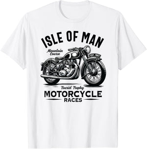 Isle of Man TT Races Vintage Motorcycle Retro Design T-Shirt - T-Shirt | White