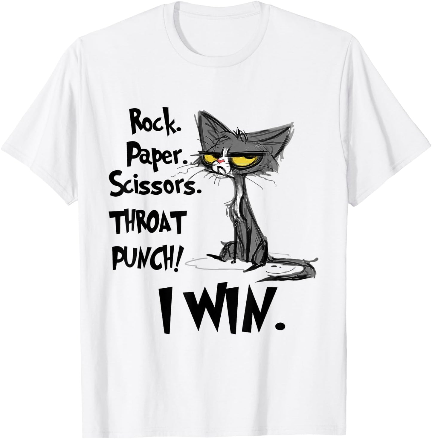 Rock Paper Scissors Throat Punch I Win T-Shirt - T-Shirt | White