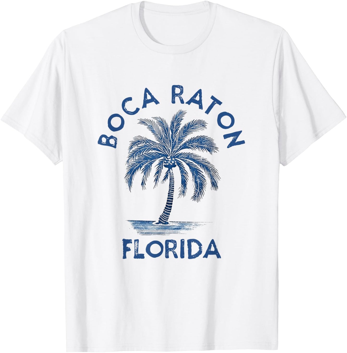 Vintage Boca Raton Florida Palm Tree FL Retro T-Shirt - T-Shirt | White