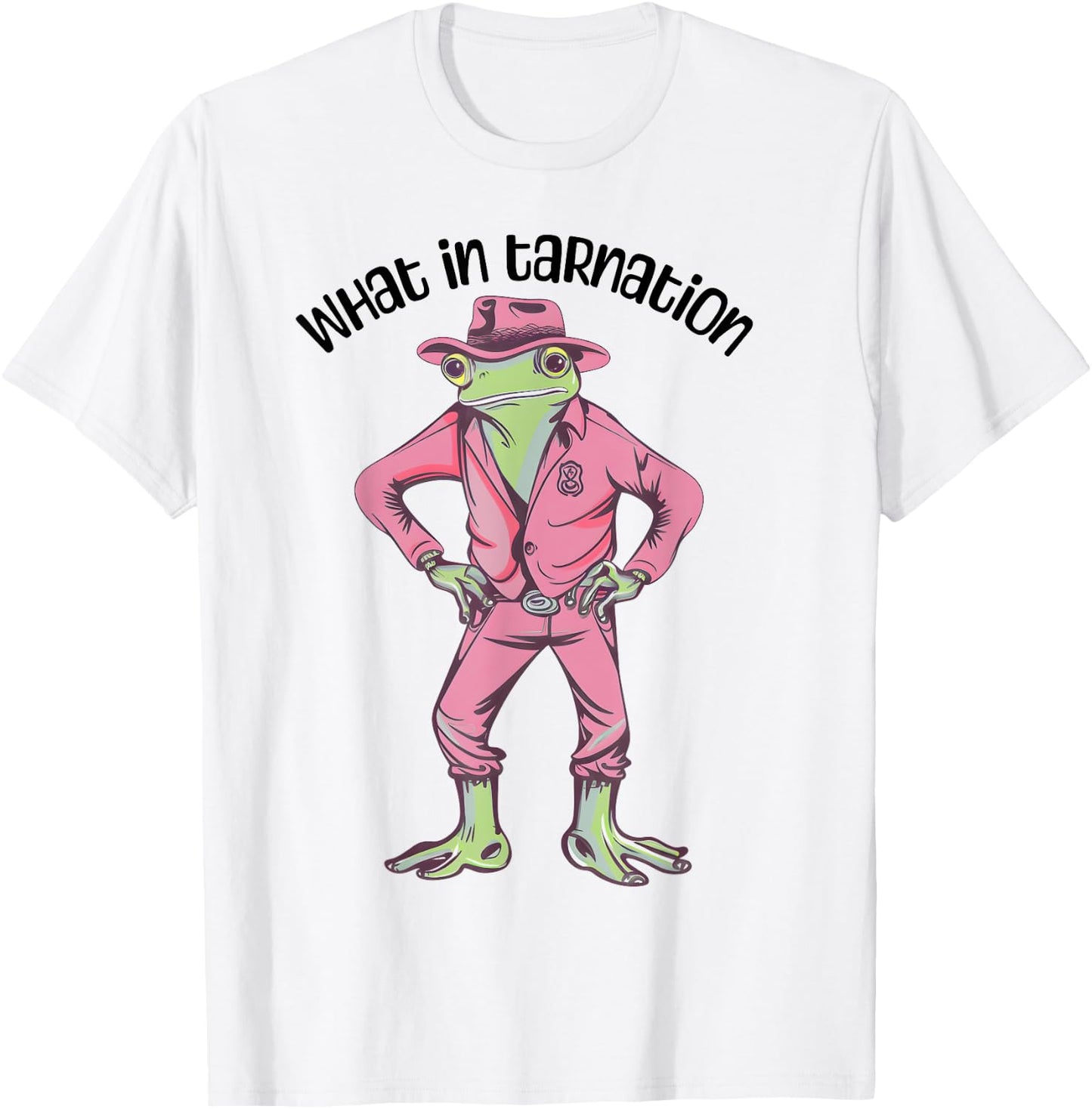Cowgirl Frog Funny Western Frog Country Frogcore Pink Cowboy T-Shirt - T-Shirt | White