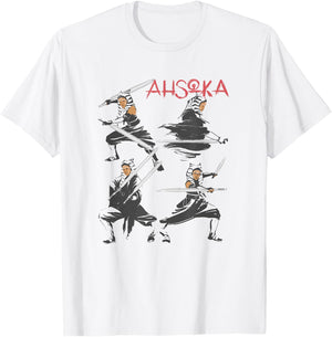 Star Wars: Ahsoka Tano Stance Square Smash Up T-Shirt - T-Shirt | White
