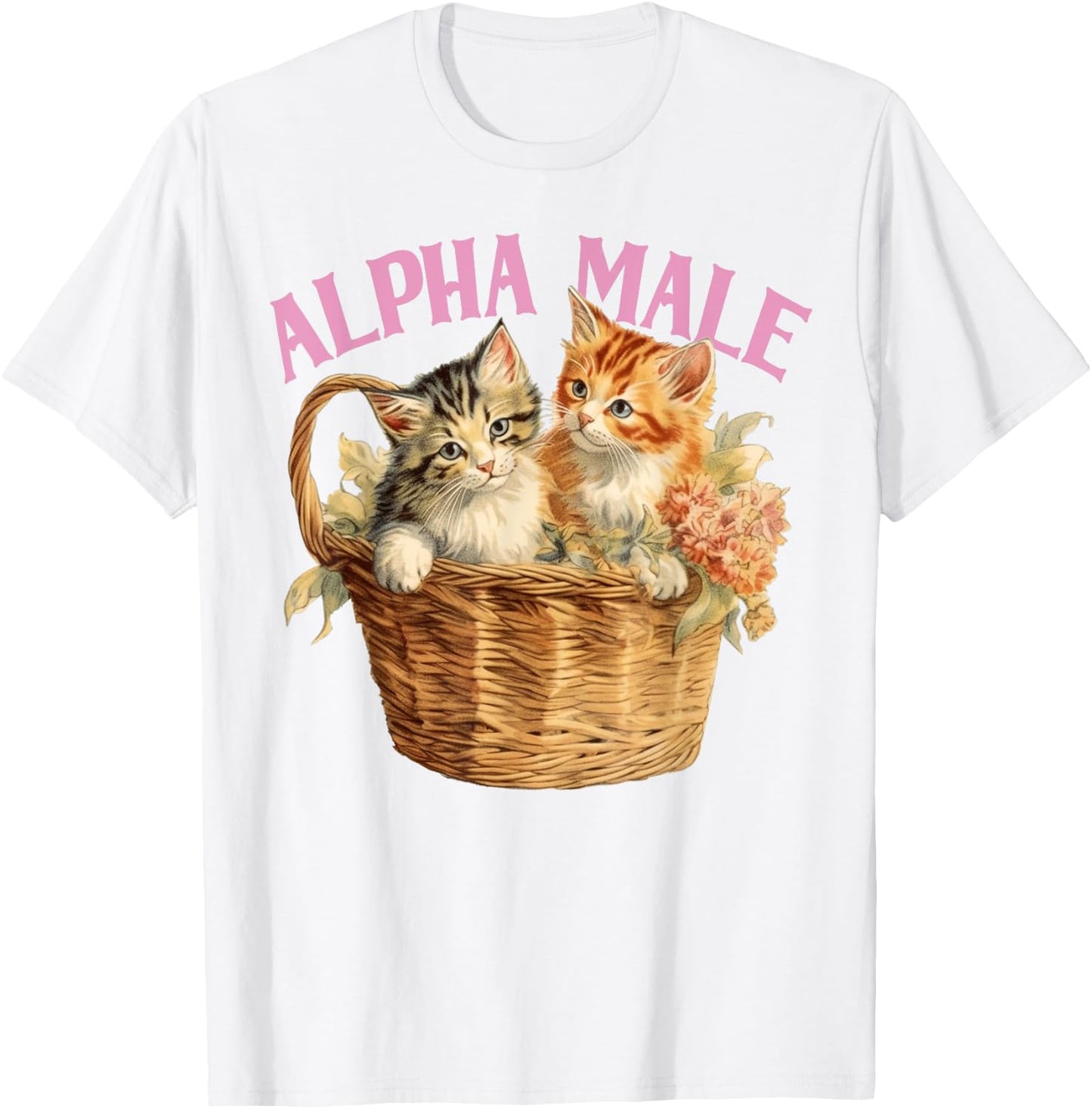 Alpha Cat Male Ironic Funny Kitten Weird Y2K Humor Kittens T-Shirt - T-Shirt | White