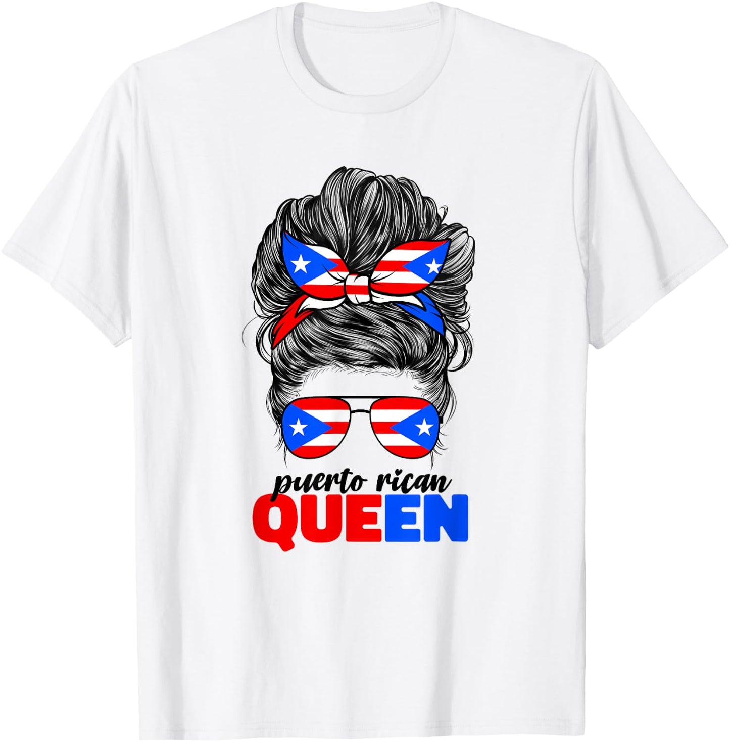 Puerto Rican Queen Boricua Puerto Rico PR Flag T-Shirt - T-Shirt | White