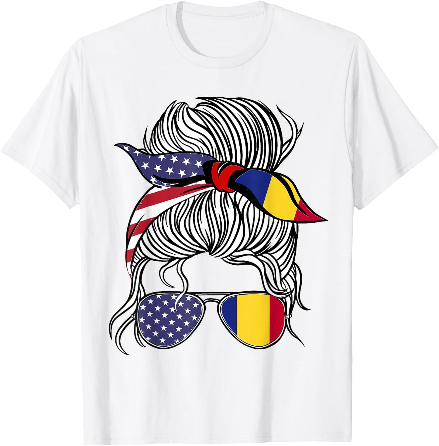 American Romanian Patriot Flag Women Girl Romania Grown T-Shirt - T-Shirt | White
