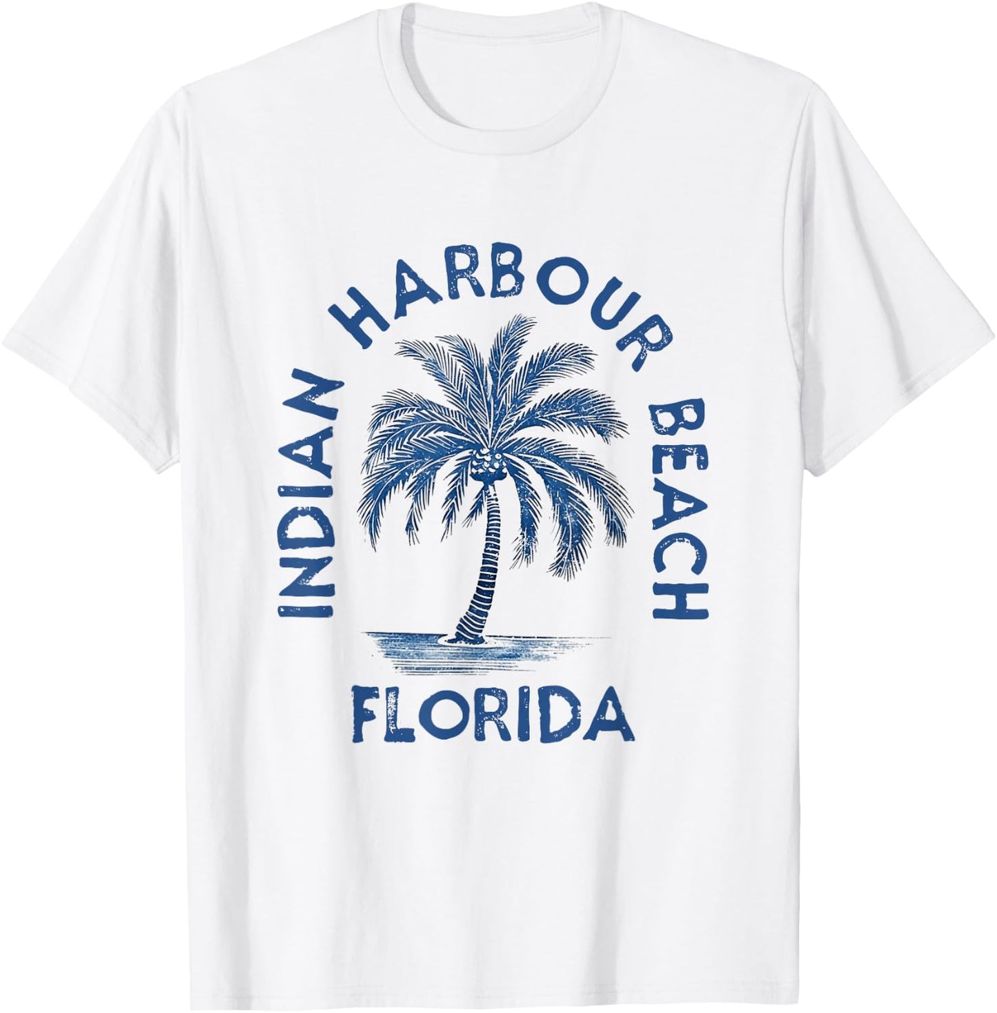 Vintage Indian Harbour Beach Florida Palm Tree FL Retro Men Women T-Shirt - T-Shirt | White