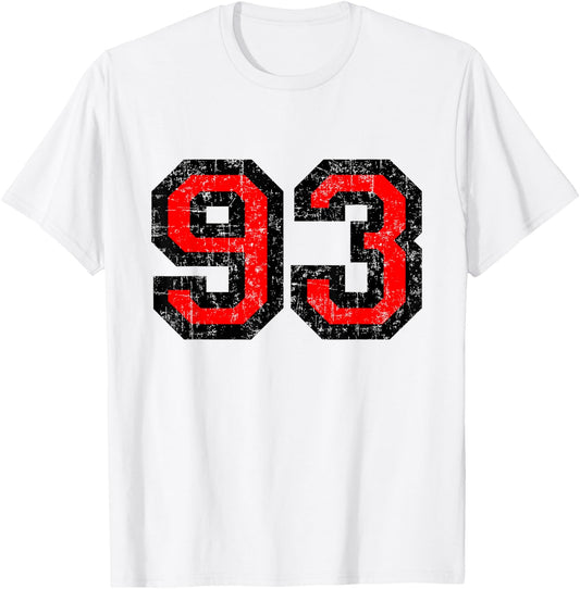 Number 93 (Vintage Black&Red) No.93 T-Shirt - T-Shirt | White