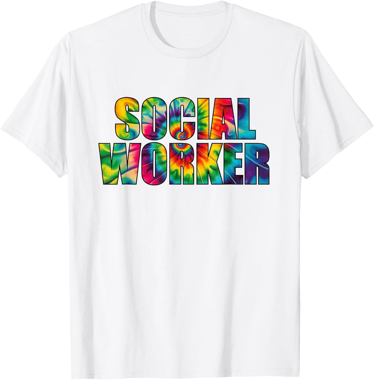 Social Worker Tie Dye Women Men School Social Worker T-Shirt - T-Shirt | White