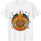 Happy Thanksgiving Funny Turkey Nurse T-Shirt - T-Shirt | White