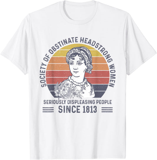Society Of Obstinate Headstrong Women Bookworm Novelist T-Shirt - T-Shirt | White