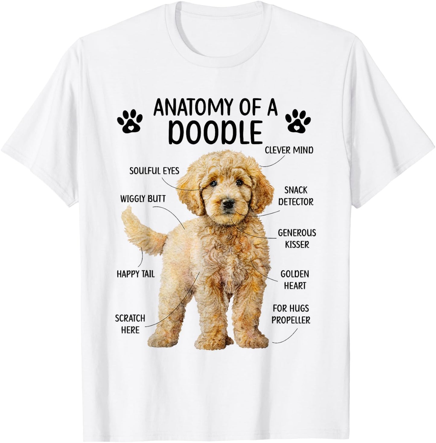 Anatomy of A Doodle Dog Doodle Owner Goldendoodle Mom T-Shirt - T-Shirt | White