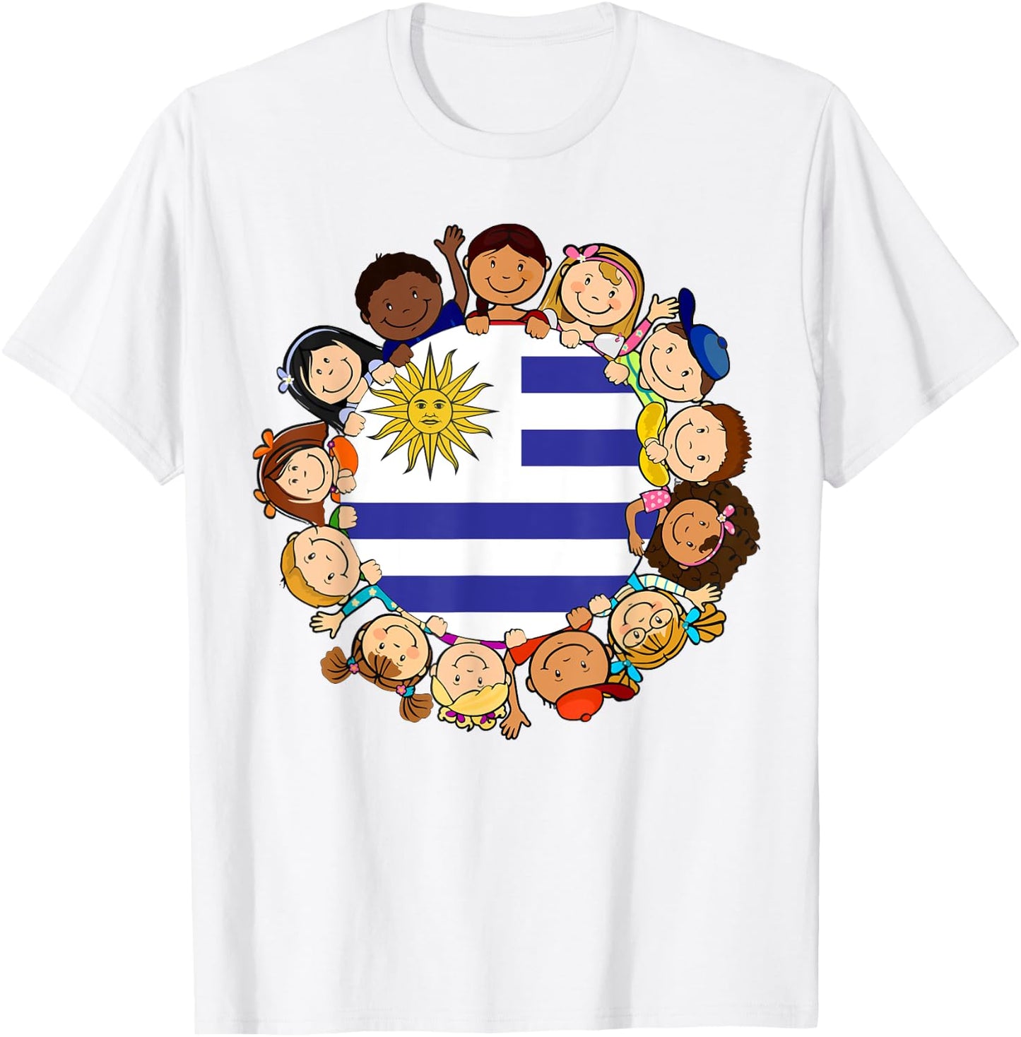 Uruguayan Kids Uruguay Flag Hispanic Heritage Month Boy Girl T-Shirt - T-Shirt | White
