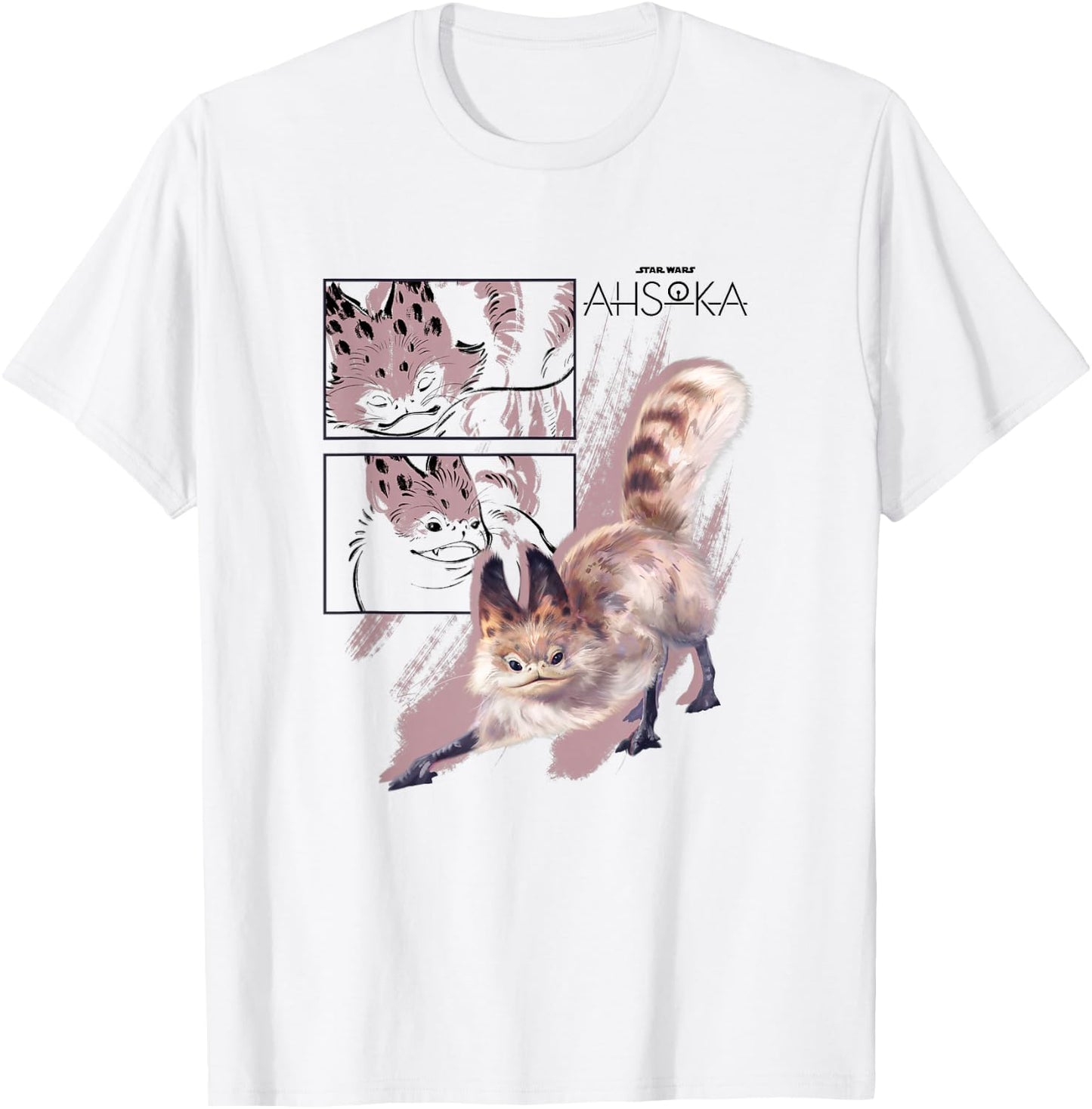 Star Wars: Ahsoka Loth-Cat Sketch Portrait Box Up Panels T-Shirt - T-Shirt | White