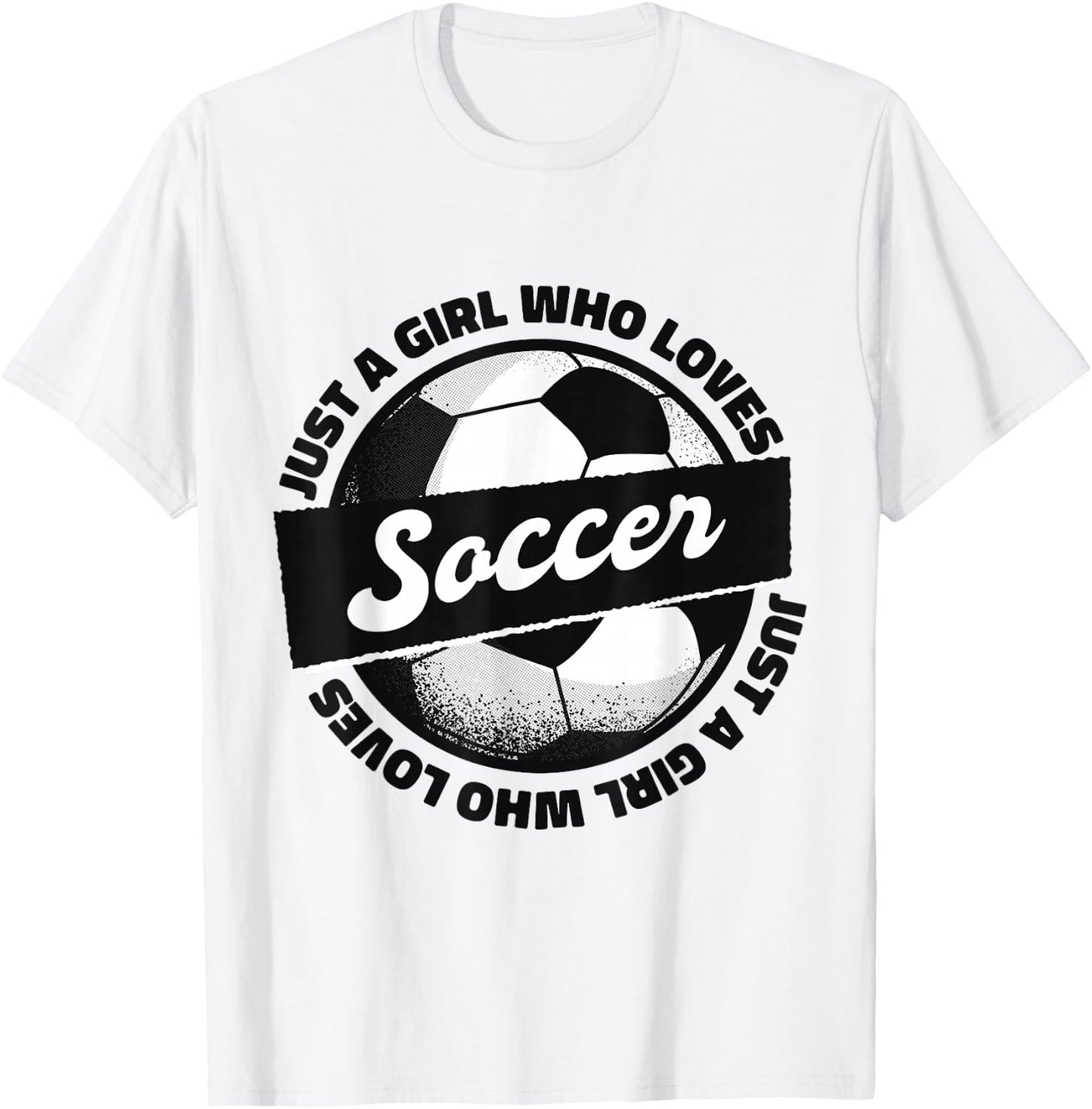 Just a Girl Who Loves Soccer Kids Girl Teen Football T-Shirt - T-Shirt | White