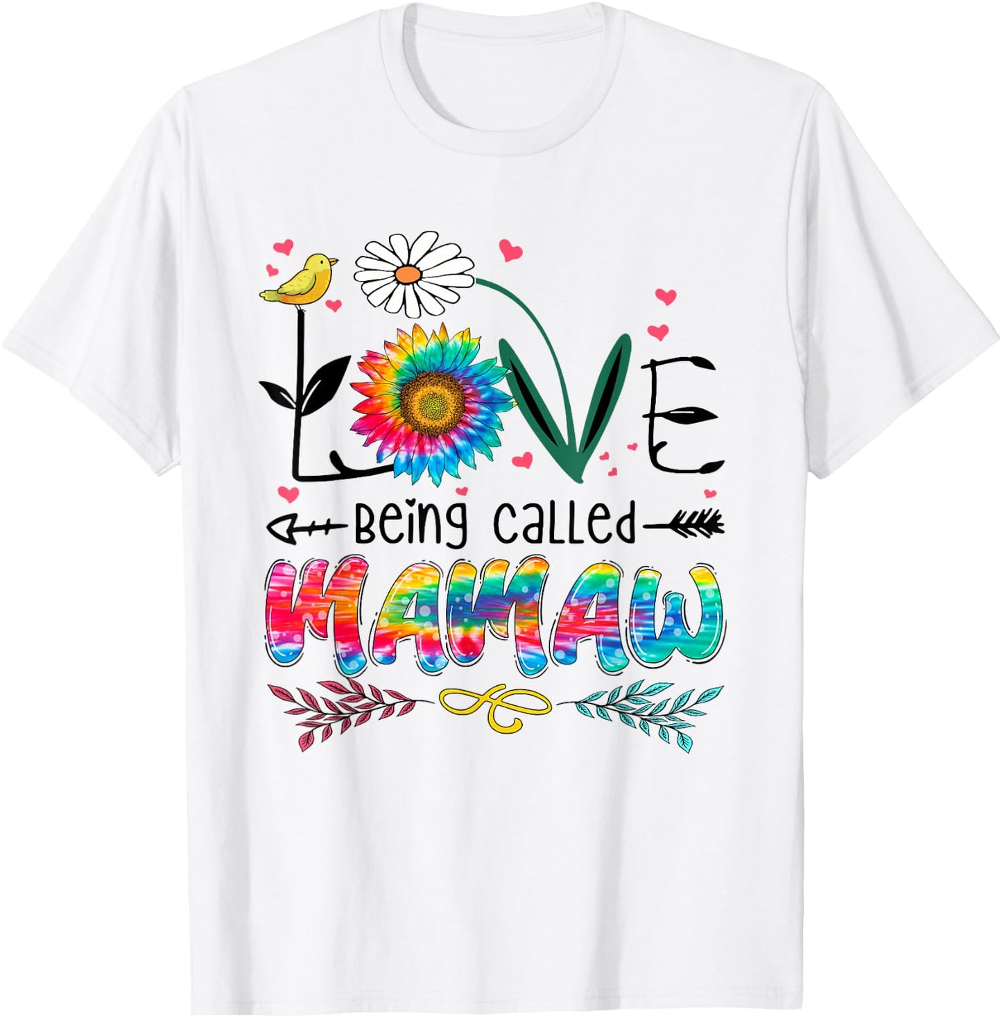 Tie Dye I Love Being Called Mamaw Funny Mothers Day 2026 T-Shirt - T-Shirt | White