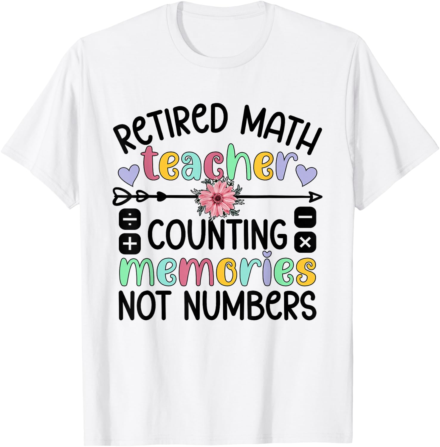 Retired Math Teacher Memories Retirement Math Teacher T-Shirt - T-Shirt | White