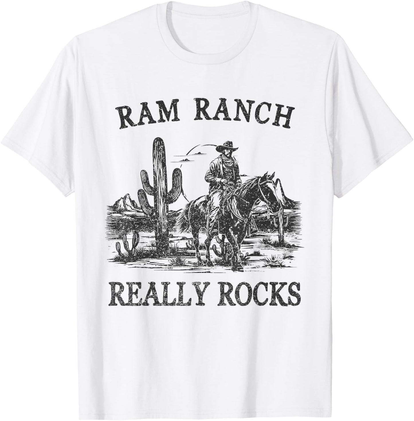 Ram Ranch Really Rocks Western Life Rodeo Country Cowgirls T-Shirt - T-Shirt | White