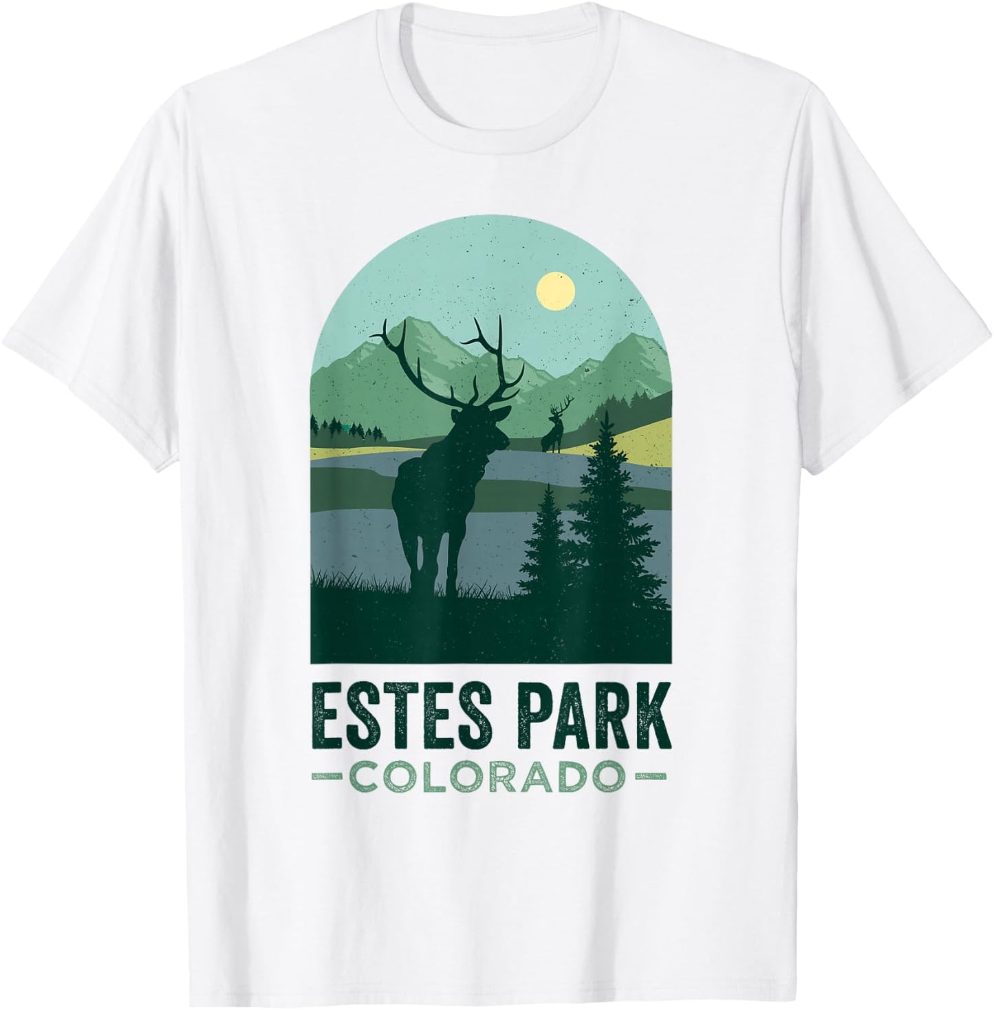 Estes Park Wildlife Vintage Estes Park Colorado T-Shirt - T-Shirt | White