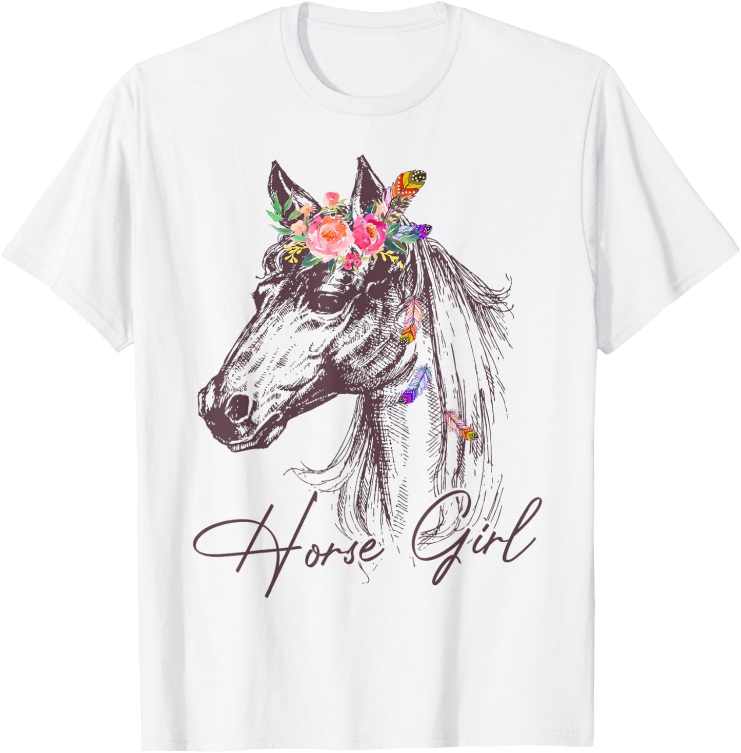 Horse Girl Horse Lover Gift Women Teenage Horseback Riding T-Shirt - T-Shirt | White