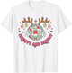 Groovy And Bright Merry Christmas Disco Ball Reindeer T-Shirt - T-Shirt | White