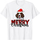 Merry Christmas English Springer Spaniel Dog Christmas Santa T-Shirt - T-Shirt | White