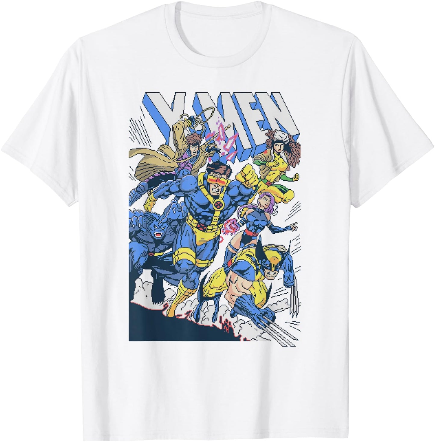 Marvel Comics Retro Classic X-Men Pixel Comic Cover T-Shirt - T-Shirt | White