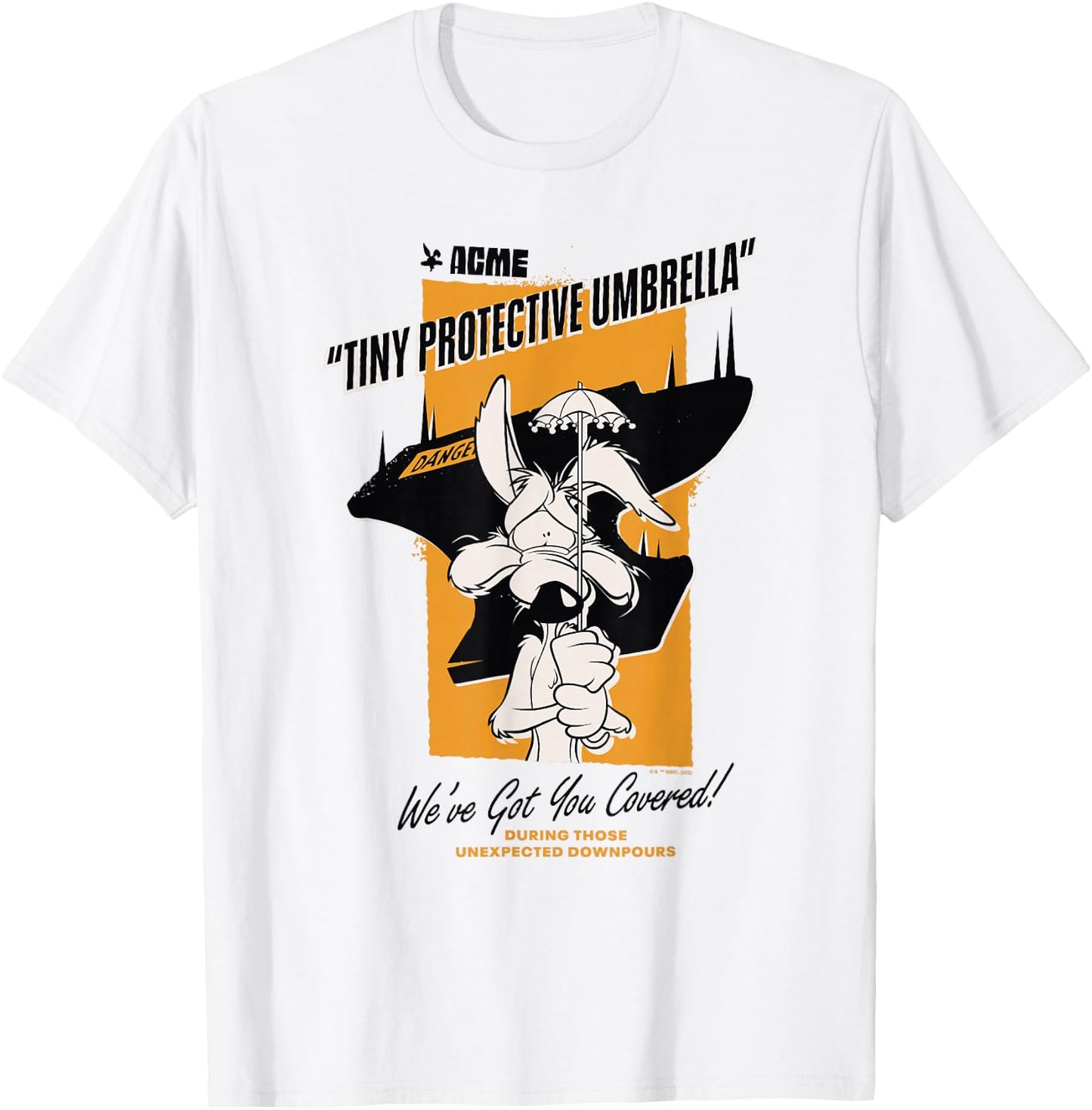Looney Tunes Wile E. Coyote Acme Tiny Protective Umbrella T-Shirt - T-Shirt | White