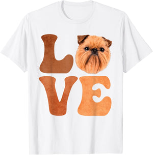 Brussels Griffon Dog LOVE Men Women Kids T-Shirt - T-Shirt | White