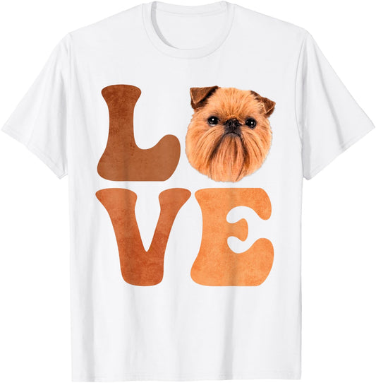 Brussels Griffon Dog LOVE Men Women Kids T-Shirt - T-Shirt | White